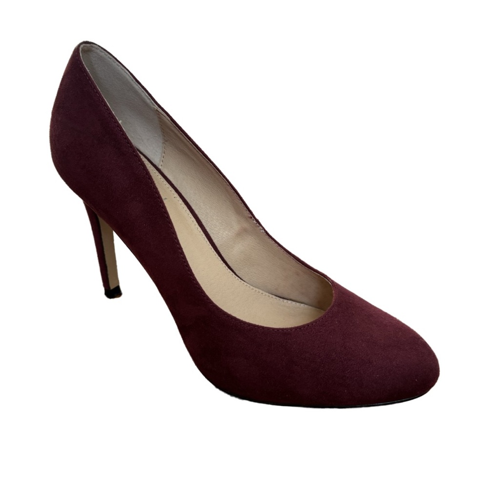 Lauren Blackwell Burgundy‎ Velvet/Suede Round Toe Heels - Size 9